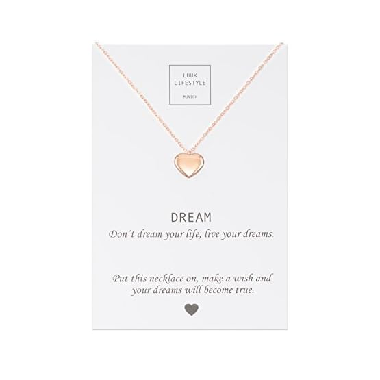 LUUK LIFESTYLE Collar de acero inoxidable con colgante de estrella I corazón I elefante y tarjeta de DREAM, joya de…
