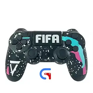 GET IN THE GAME Wireless Controller Dual Vibration Gamepad Compatible with all PS4 Console PS4/PS4 Slim/PS4 Pro/PC and Windows7/8/8.1/10/Android - Fi-Fa Edition Black