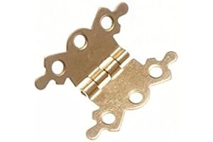 DIRECT HARDWARE 6 Of Butterfly Ornate Fancy Hinge Eb Brass Plated 40Mm With Screws