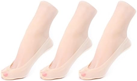 Women's Non Slip No-Show Low Cut Liner Socks, Pack of 3,Ice Silk
