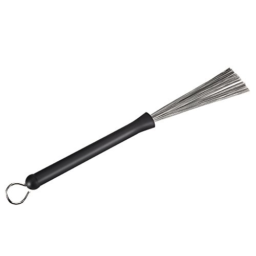 Drum Brush, Retractable Wire Strands Drum Brush Stick Loop End Insruments Cleaning Accessory
