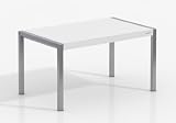 Disponible en varias medidas. MESA EXTENSIBLE CONCEPT - Encimera Porcelanico Artic /Patas Aluminio, 120X80 cms, (Varios colores disponibles)