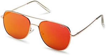 Quay Eyewear Unisex Adults’ Running Riot Sunglasses, Gold (Gold/Red), 147