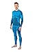 Produktbild Sport Funktionswäsche  Herren Seamless Set (Hemd + Hose) von noorsk - Hochwertige Thermo- & Funktionsunterwäsche - ohne störende Nähte mit Elastan, Skiunterwäsche, Motorradunterwäsche, Unterwäsche Blau M/L