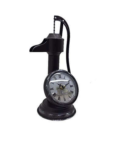 Tischuhr Pumpe, Wasserpumpe, Standuhr, Kaminuhr, Uhr aus Metall 14 x 14 x 31 cm - 2