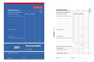 INKSTORE Herlitz Formularbuch Kassenbericht 501 DIN A5 50 Blatt