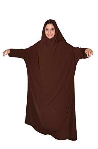 Preisvergleich Produktbild Egypt Bazar Zweiteiliger Isdal mit Kopftuch und Umhang, Islamische Gebetskleidung (Braun)