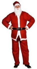 Complete Father Christmas Suit Outfit with Beard Belt and Hat