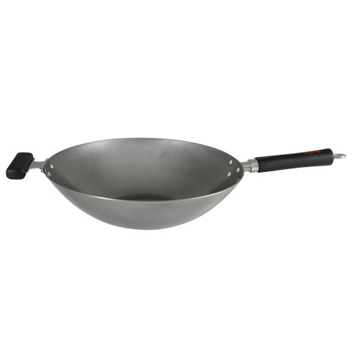 Swift Spice Dexam - Wok (34 cm, acero al carbono, 2 mangos de tacto frío)