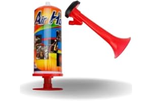 PROBYTES Air Pump Trumpet Horn - Loud Noise, Prank, Parties, Cheerleading Fans, Soccer, Motor Sports Fans, Supporters, Safety, School, Picnic, Road Crossing, Herd, Alert Warning, Bright Colour(Large Pack of 2)