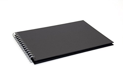 Pink Pig A4 Landscape Scrapbook | Recycled Black Paper, 20 Leaves | Eco Black by PINK PIG