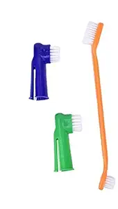 The Pets Company Cleaning Dental Toothbrush Set of 2 with 1 Double Headed Toothbrush