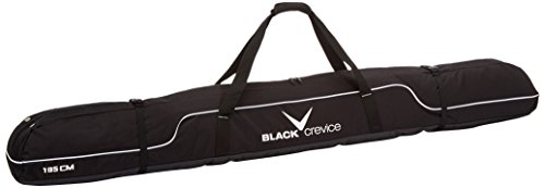 Black Crevice Skitasche I Skisack für 1 Paar Ski & 1 Paar Stöcke I robuste Skibag mit gepolsterten Doppelhaltegriffen I Ski-Tasche mit durchgängigem Doppelreißverschluss I Maße: 195x13x30cm – Bild 3
