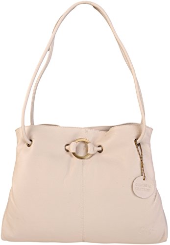 Gigi Othello Soft Leather 3 Section Shoulder Handbag Various Colours - Best Seller 4323 (Ivory)