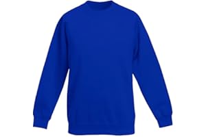 STYLO ONLINE Kids Sweatshirt Boys Girls Back to School Fleece Plain Jumper Childrens Unisex Crew Round Neck Pullover Uniform Top Lightweight PE Sweat Shirt