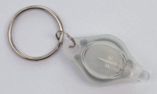 Pack of 10 x Mini 22,000 MCD LED Bright White Light Torch Keyring Brighter, longer life and more durable (Translucent)