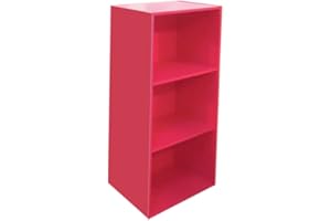 AntonaShop Libreria Colorata Componibile Modulare Legno MDF Laminato Mobile Scaffale (Magenta)