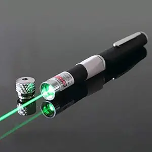 QONETIC Green Multipurpose Laser Light Disco Pointer Pen Laser Beam with Adjustable Antenna Cap to Change Project Design for Presentation (Green)