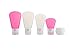 Vumos Travel Bottle Set With Leak Proof Silicone Bottles And Cream Jar In High Quality TSA Approved EVA Bag Pink and Clear