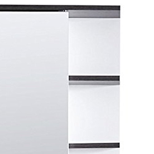 trendteam CAF44103 Spiegelschrank Weiss Melamin, Absetzung Rauchsilber, BxHxT 32 x 60 x 21 cm - 3
