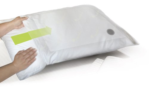 Mediflow 5011 Premium Daunenkissen mit Wasserkern, Made in Germany, Nomite, Allergiker geeignet, Oeko-Tex, Stufenlos in Höhe und Stützwirkung anpassbar, Separat waschbares Dauneninnenkissen, Größe 40×80 cm - 3