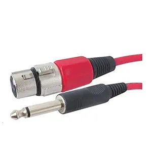 KEBILSHOP Mic Cable 6.35mm Jack Male To XLR 3PIN Female Cord Wire For Microphone/Guitar Cable .Red,1pc pack. (5 Meter/16.4 Feet) Red Cable