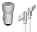 Produktbild Auto Ladegerät [ Silber ] 3.4A Adapter Dual Port USB + Micro USB Kabel für Motorola G6 Play / Moto C / C Plus 4G / Moto C XT1750 / E3 / E3 Power / E4 / E4 Plus / E5 / E5 Cruise / Supra / E5 Play