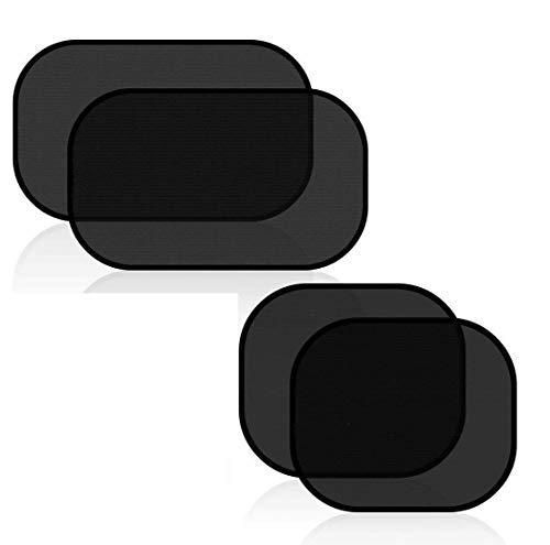 AOSEA Car Sun Shades for baby(4 Pack), Car Window Shades for kids, 80GSM Car Window Blinds, Blocks Over 98% of Harmful UV- 2 Pack 20"x12" and 2 Pack 17"x14" for Side Window (Black)