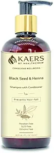 Kaers Kalonji Herbal Shampoo | Black Seed and Henna | Shampoo With Conditioner | Paraben Free, SLES Free, Dioxane Free | Controls Hair Fall & Thinning | For All Hair Types | Smooth, Soft & Shiny Hair for Wow Effect | 400 ML