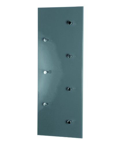 HAKU Möbel 42190 Wandgarderobe 80 x 5,5 x 30 cm, grau / chrom / nickel