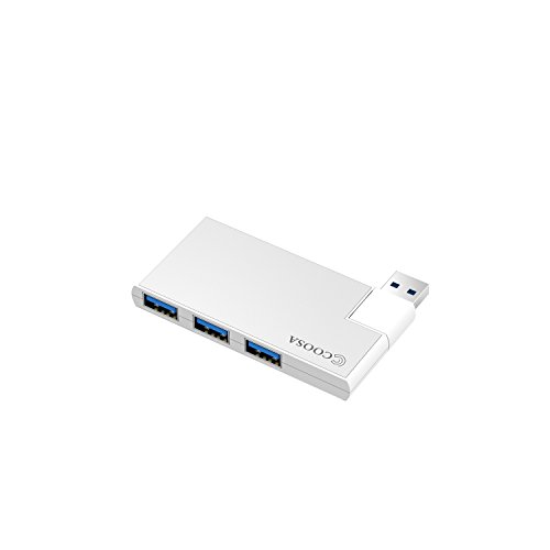 COOSA Super dünne, drehbarer 4 Fächer USB 3.0 Anschluss Büchse (silber) - 4