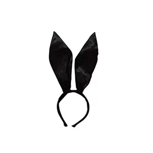 Binaryabc Bunny Ears Headband, Rabbit Ear Headband Headpiece Hair Loop(Black)