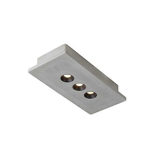 Preisvergleich Produktbild QAZQA Modern Industrieller rechteckiger Spot / Spotlight / Deckenspot / Deckenstrahler / Strahler / Lampe / Leuchte Beton inkl. LED 3-flammig Spotbalken-Lichter - Talas / Innenbeleuchtung / Wohnzimmer