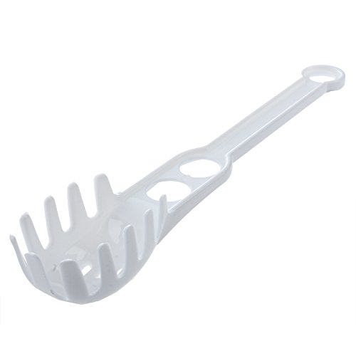 TOOGOO (R) Kueche-Werkzeug-Weiss Kunststoffgriff Pasta Spaghetti Nudel Sieb Loeffel