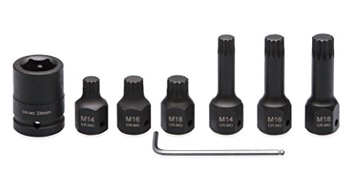 Werkzeugsatz 1/2″ Schlagschraubernüsse Bitseinsatz Innenvielzahn Impact Nuss - 3