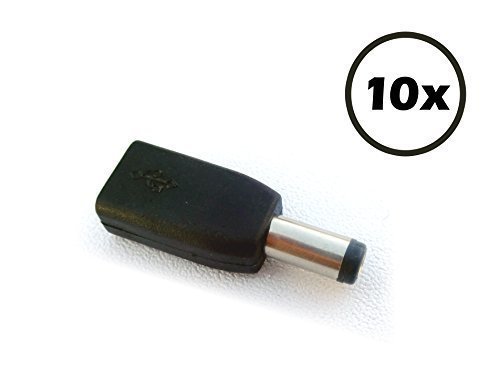 10-PACK Micro-USB Buchse zu DC 5.5x2.1mm ("Typ M Barrel") Adapterstecker