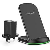 yootech Wireless Charger, Qi-Certified Wireless Charging Stand with Quick Adapter Compatible with iPhone XR/Xs Max/XS/X/8/8Plus, 10W Fast Charging Galaxy S10/S10Plus/S10E/S9(Quick Adapter Included)