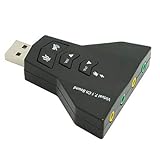  Seki Externe USB-Soundkarte zum gleichzeitigen Verbinden von Zwei Paar Kopfhörern, kompatibel mit MPU-401 Midi UART SoundBlaster und Midi