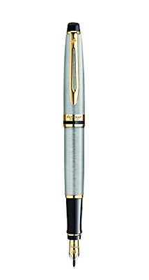 Waterman Expert Stylo plume à Pointe Moyenne Attributs Dorés Acier