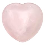 QGEM Rose Quartz Puff Heart 45mm Worry Healing Stone