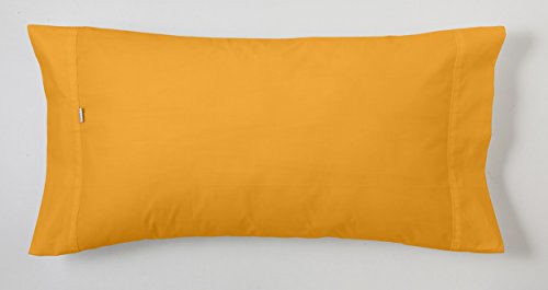 ESTELA - Funda de almohada COMBI LISO color Maíz - 1 pieza de 45x170 cm - 50% Algodón-50% Poliéster - 144 Hilos