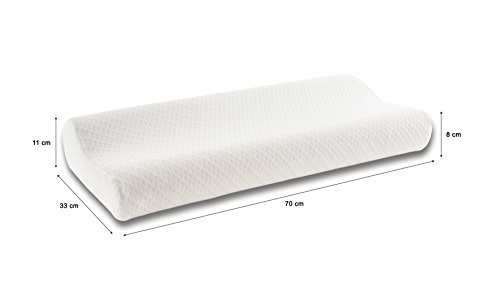 SEASONS CERVICAL70 - Almohada Cervical viscoelastica Hilo de Plata 70 cm, Blanco