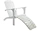 Produktbild Ambientehome Adirondack Chair Deckchair Liege Gartenliege Massivholz inkl. Fussteil FALUN, Weiß