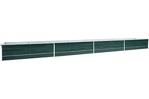 ‎VIDAXL vidaXL Hochbeet Pflanzkübel Pflanzbeet Gemüsebeet Gartenbeet Frühbeet Blumenkasten Pflanzkasten Garten Verzinkter Stahl 600x80x45cm Grün