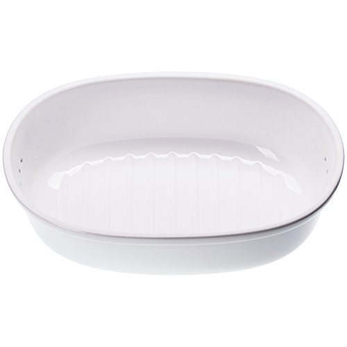Römertopf Brottopf Keramik Brotkorb oval weiß 40 x 28 x 20 cm - 2