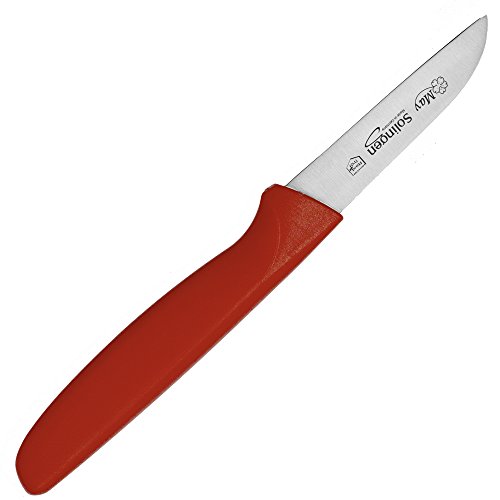 Gemüsemesser aus Solingen - Obstmesser - gerade Schneide - rotes Heft - rostfrei