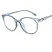 Produktbild REALIKE Unisex Brille Elegant Flacher Spiegel Runder Rahmen Brillengestell Brille Anti-Blaulichtbrille, Retro-Brillengestell Aus, (Farbe : Blau, Schwarz, Lila, Rosa, Weiß)