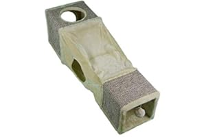 ANIMAL-DESIGN Lycce Katzentunnel kuschelig mit 4 Eingängen beige 99cm x 29cm x 29cm