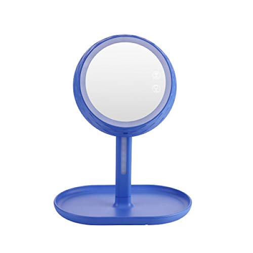 Preisvergleich Produktbild Runde kosmetikspiegel led tischlampe schönheit schminktischlampe header lade touch multifunktions nachtlicht blau 265 * 190 * 300mm