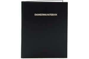 BookFactory A4 Black Engineering Notebook - 96 Pages (5mm Engineering Grid Format) A4 (210mm x 297mm) Black Cover Section Sewn Hardbound Engineering Lab Notebook (EPRIL-096-4GS-A-LKT4)